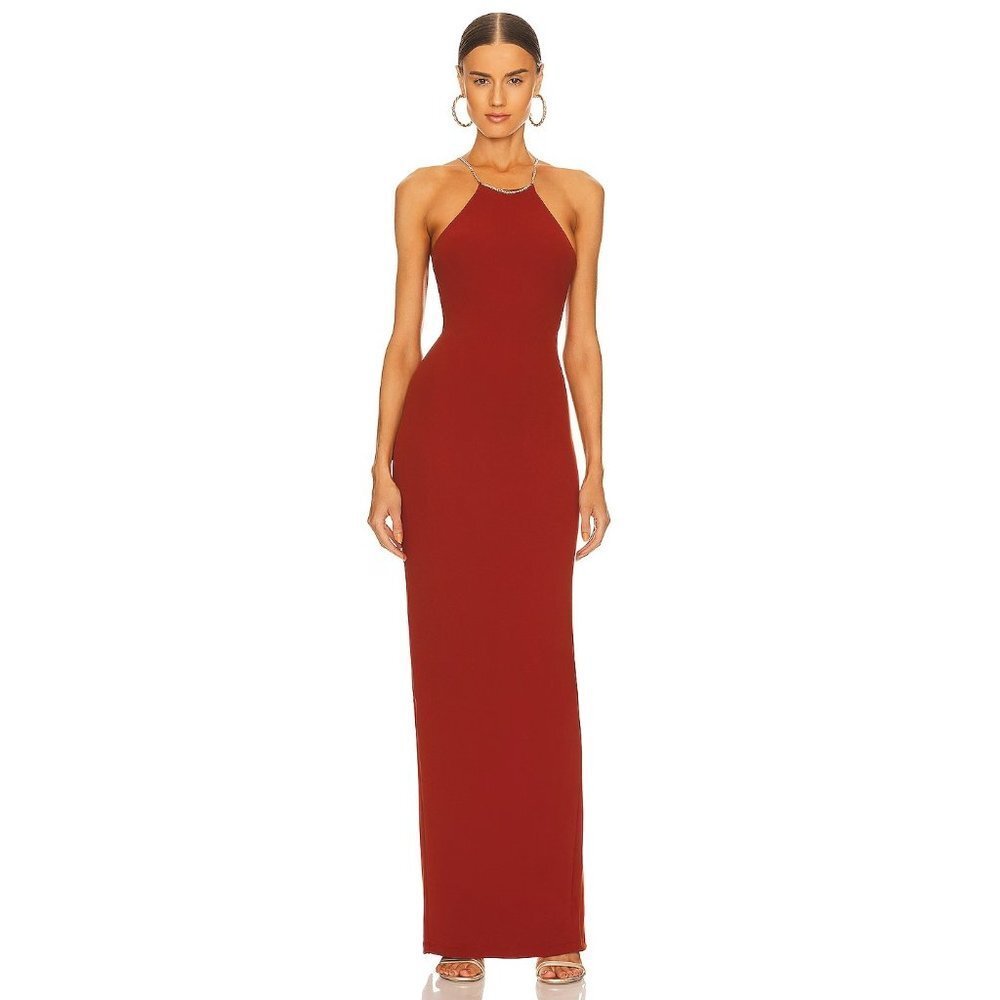Nookie Womens Lexi Chain Gown in‎ Rust Size Medium